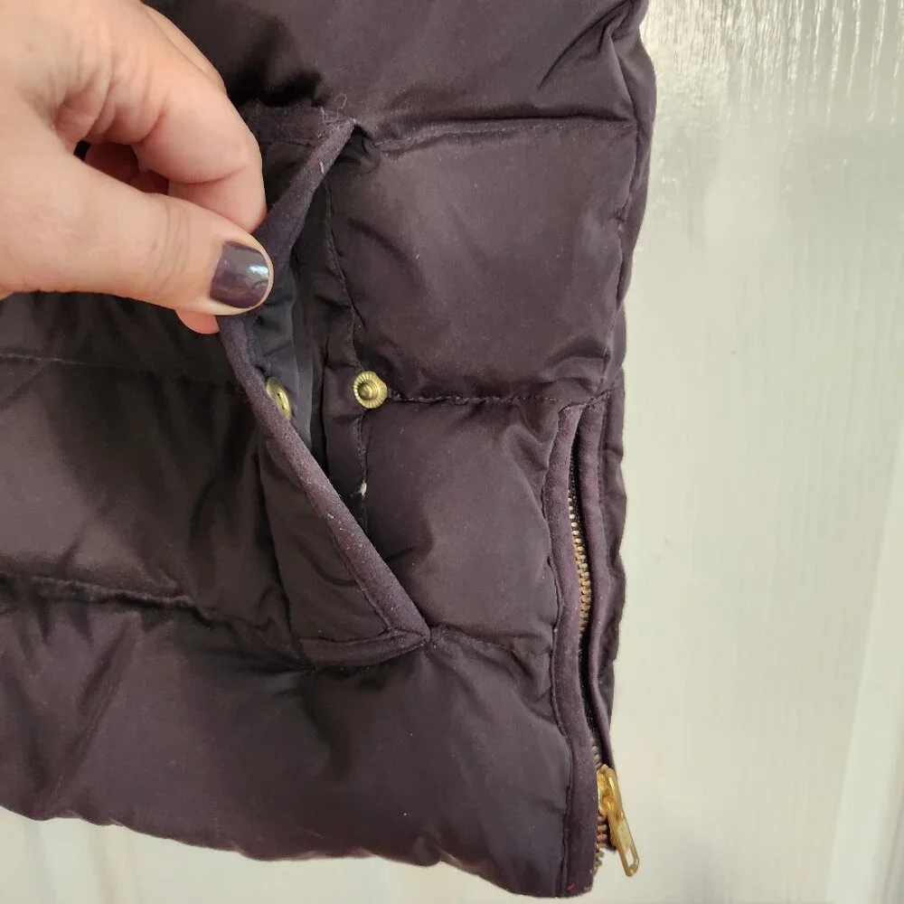 J Crew Down Mountain Puffer Black Vest Size XS Women Full Zip Alpine Ski Cabin